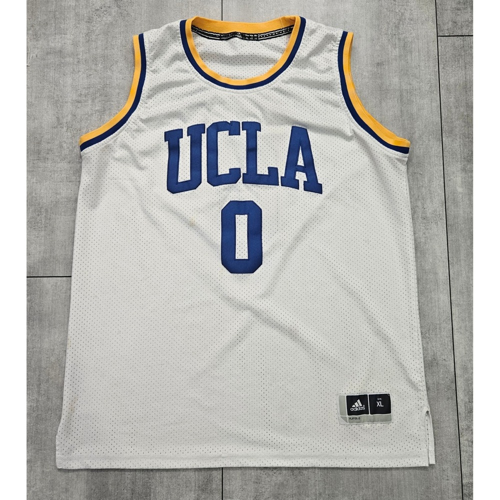 Adidas UCLA Russell Westbrook 0 Basketball Jersey Mens XL White Mesh Bruins